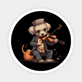 Dog playing violin Magnet